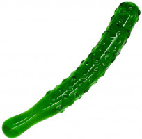 Skleněné dildo Mr. Cucumber (20 cm) + dárek Toybag