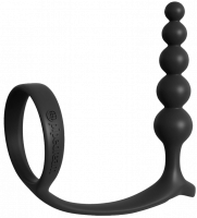 Silikonové anální kuličky s erekčním kroužkem AssGasm (12 cm)