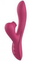 Vibrátor s výbežkom na klitoris Essentials Dual G-Spot Vibe (22,5 cm)  + darček MiniWand