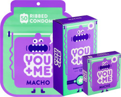 You Me MACHO - vrúbkované kondómy