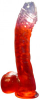 Dildo gelové přísavka červené 17 x 3 cm