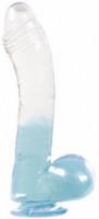 Zselés dildó tapadókorong kék 17 x 3 cm