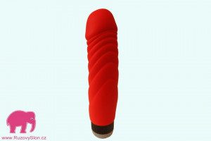 Vibrátor Joystick 18 cm silikón – červený