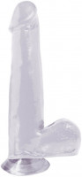 Clear dildó tapadókoronggal (19 cm)