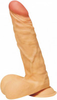Realistic dildó tapadókoronggal és herékkel(22 cm)