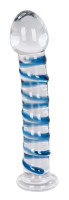 Sklenené dildo Arts Clair Bleu (17 cm) + darčok Análny lubrikačný gél (130 ml)