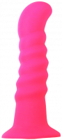 Silikónové dildo s prísavkou Hot Pink (18 cm) + darček Toybag + darčok Análny lubrikačný gél (130 ml)