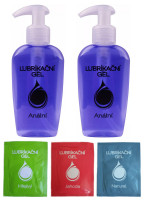 Anální lubrikační gel (2 ks x 130 ml) + vzorky (3 ks x 3 ml)