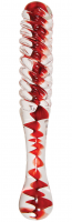 Sklenené dildo Swirl Up (22 cm) + semišové vrecúško
