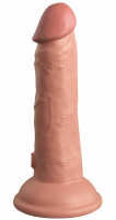 Élethű vibrátor tapadókoronggal kettős szilikonból Pipedream King Cock Nice Guy (18 cm)