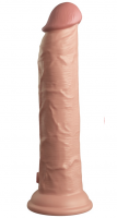 Élethű vibrátor tapadókoronggal kettős szilikonból Pipedream King Cock Gigant távirányítóval (25 cm)