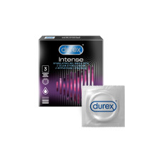 Durex Intense Orgasmic – bordázott óvszerek (3 db)
