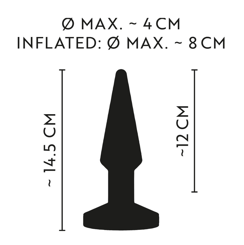 RC Inflatable vibrační nafukovací anální kolík s dálkovým ovladačem (14,5 cm)