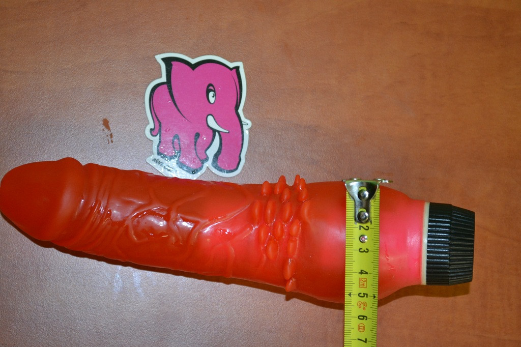 Vibrátor gélový Červený drak s vrúbkami 20 cm