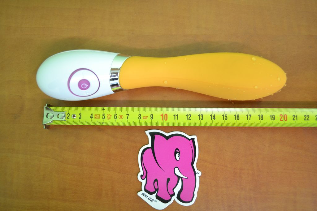 Szilikon vibrátor Narancs banán 20cm