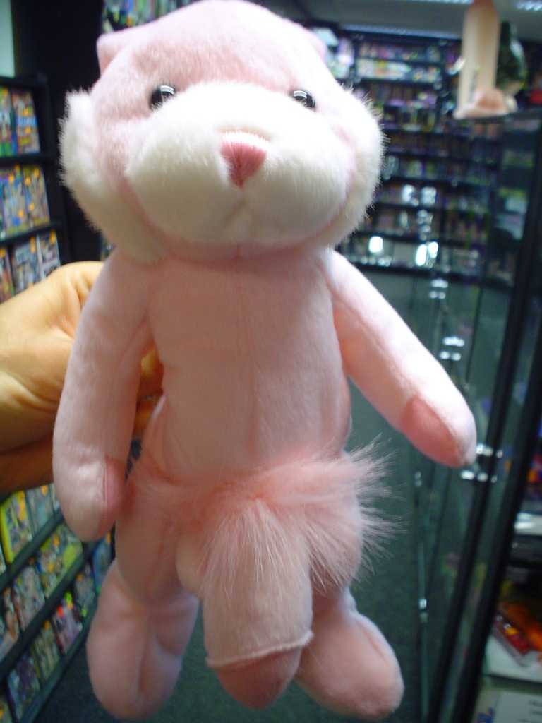 Plyšový ružový zajac s penisom