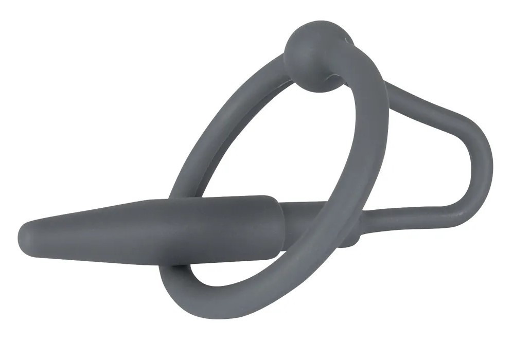 Silikonový Sperma Stopper s kroužkem Black Ring (8 mm)