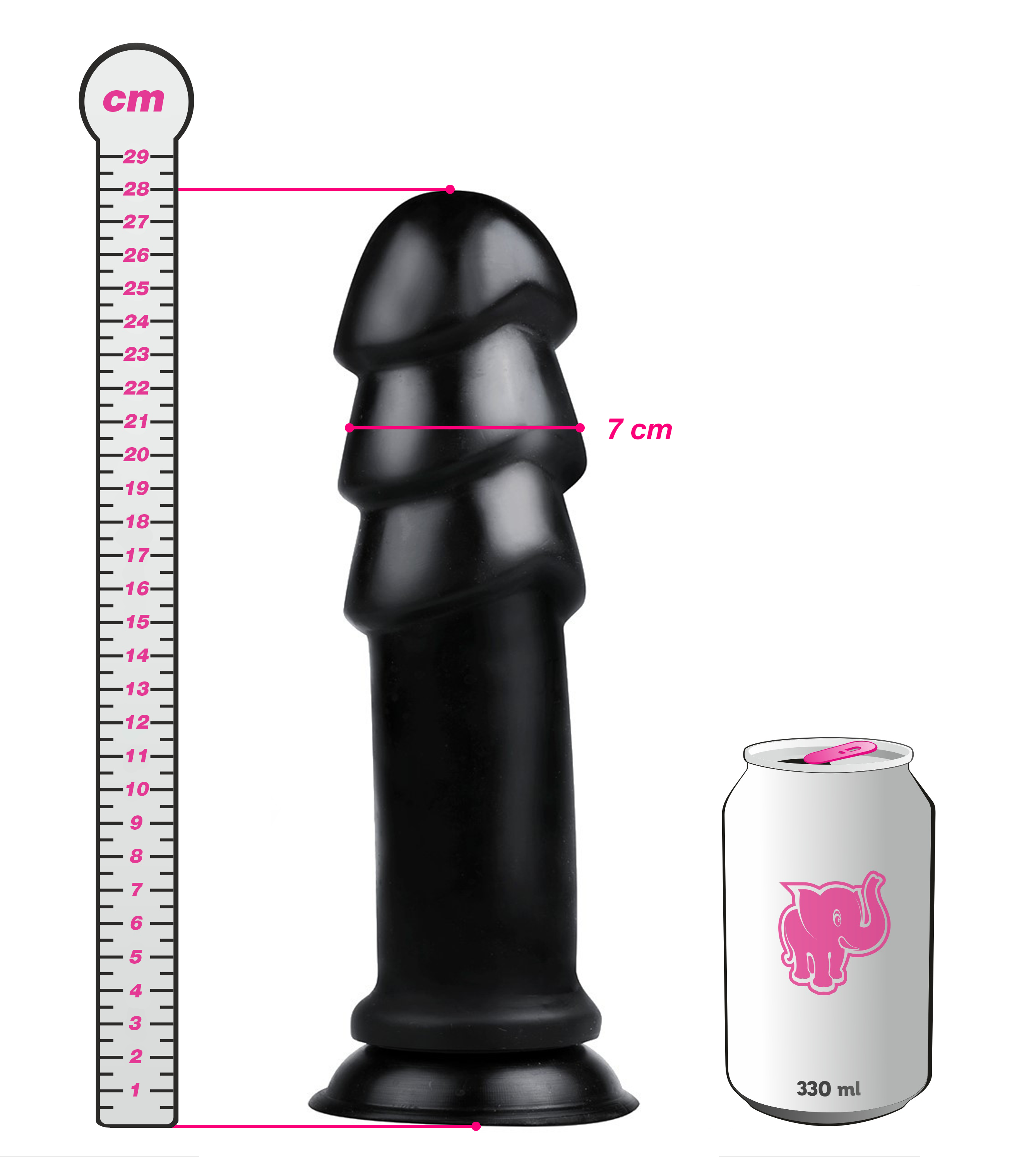 XXL anální dildo Gigants Muzzl (28 cm), plechovka