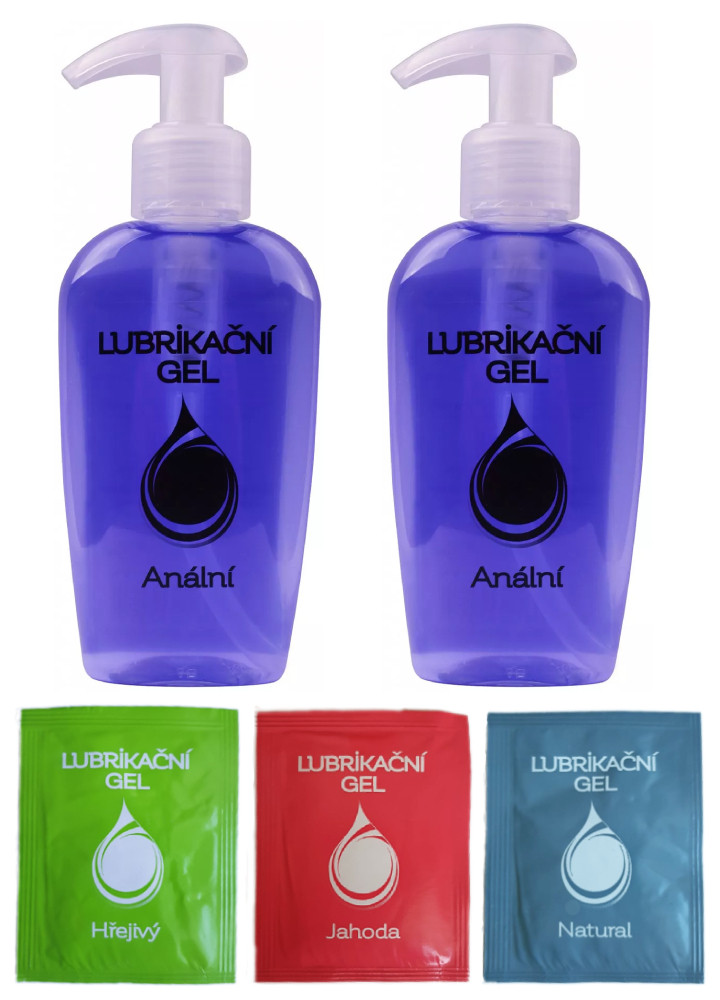 Análny lubrikačný gél (2 ks x 130 ml) + vzorky (3 ks x 3 ml)