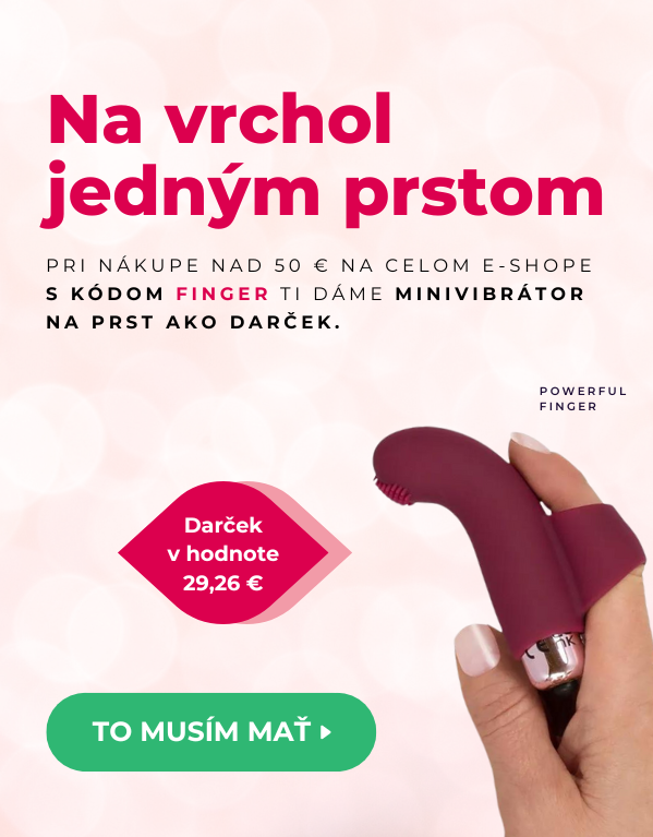Pri nákupe nad 50 € na celom e-shope s kódom FINGER ti dáme minivibrátor na prst Powerful Finger ako darček.